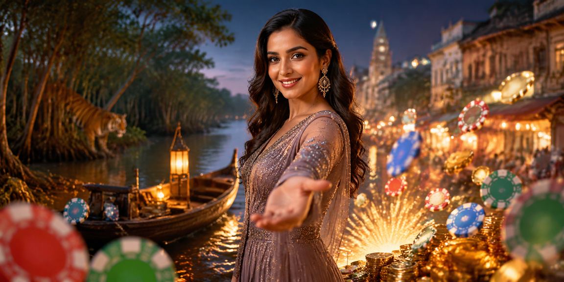 সুন্দরবন থিমে রাতের ক্যাসিনো ও নাইট মার্কেট পরিবেশ